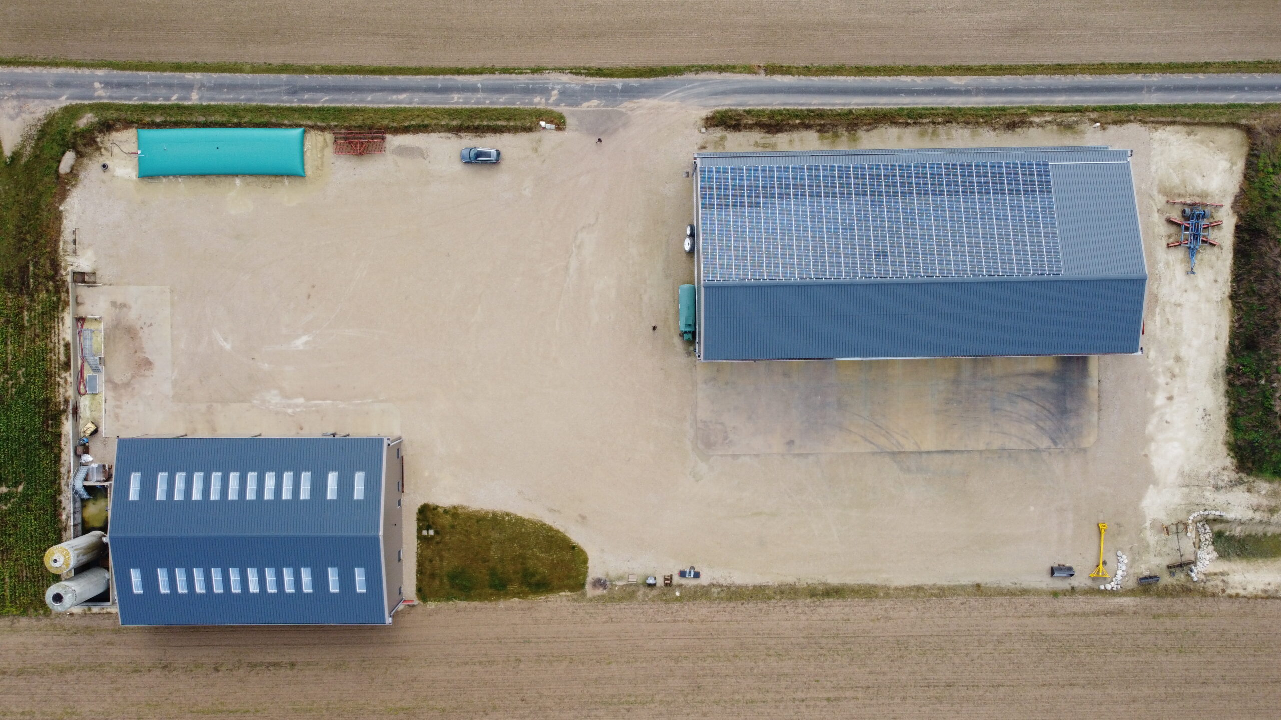 Vue du ciel Panneaux photovoltaïques